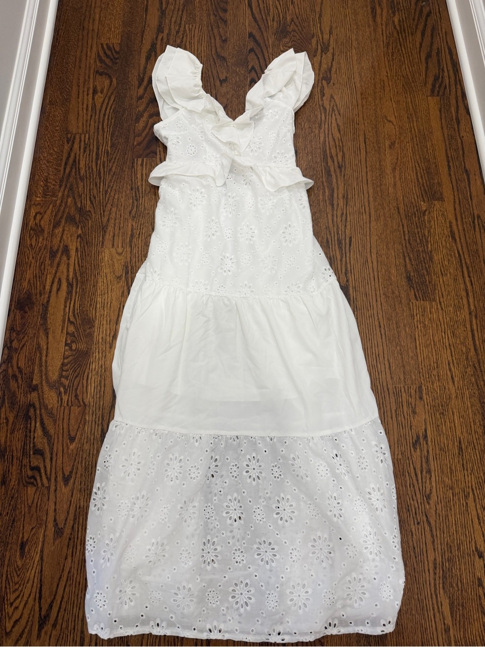 Simplee Apparel White Eyelet Maxi Dress